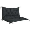 Black 2 Seater Garden Bench Cushion with Ties - 98x100 cm Outsunny