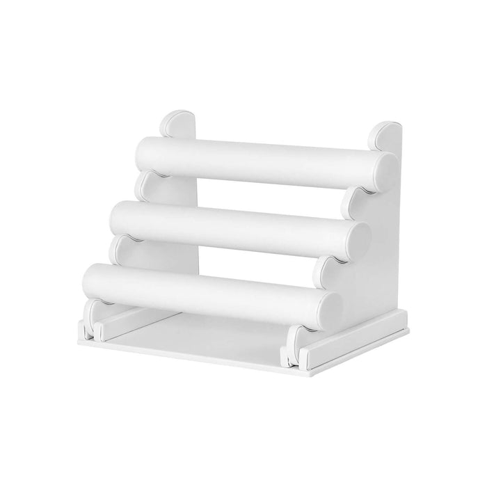 White Jewellery Stand Faux Leather