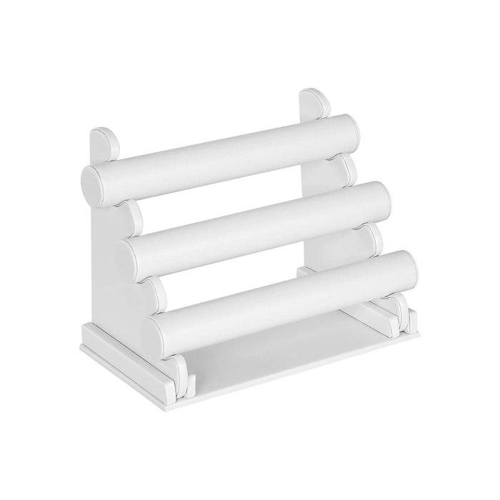 White Jewellery Stand Faux Leather