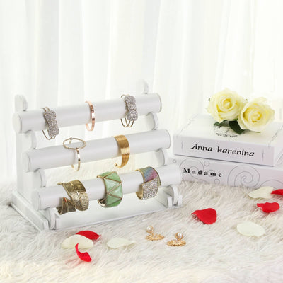 White Jewellery Stand Faux Leather Songmics