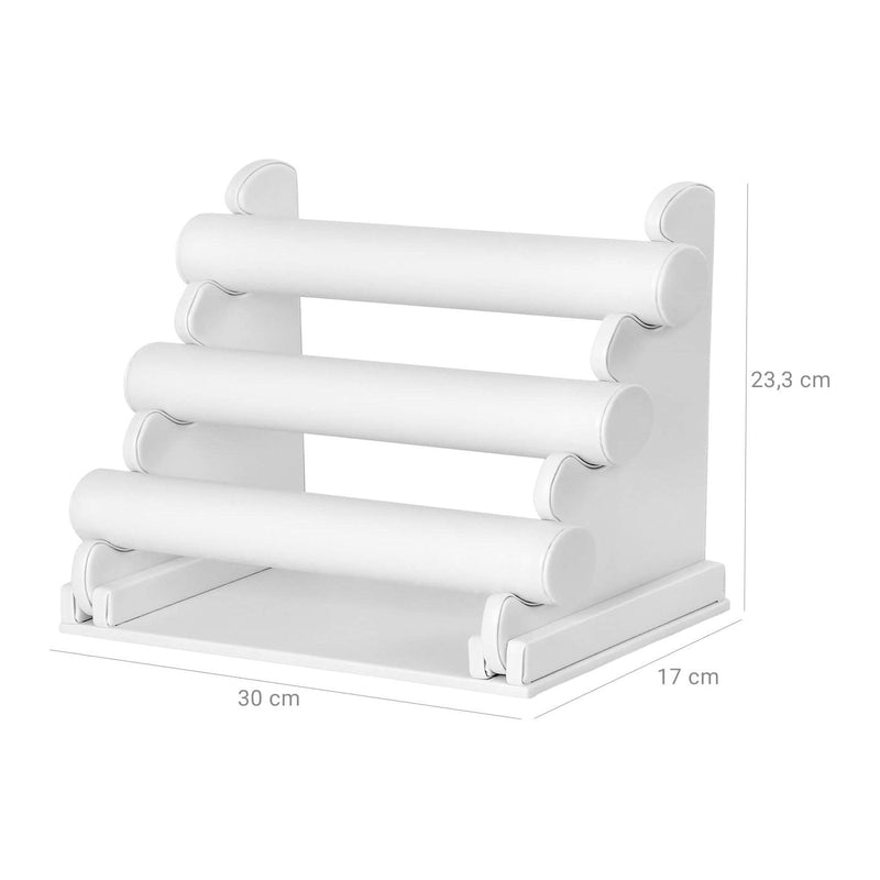 White Jewellery Stand Faux Leather Songmics