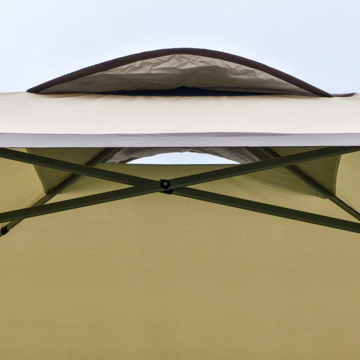 4x4 Pop Up Gazebo, Metal Frame, Double Roof Canopy