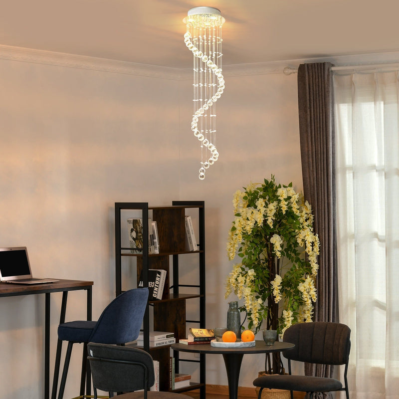 Modern Crystal Chandelier, Chrome, D30x120cm