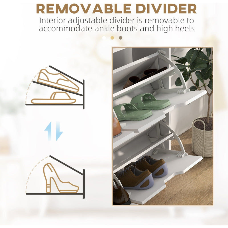 HOMCOM White Shoe Storage Cabinet