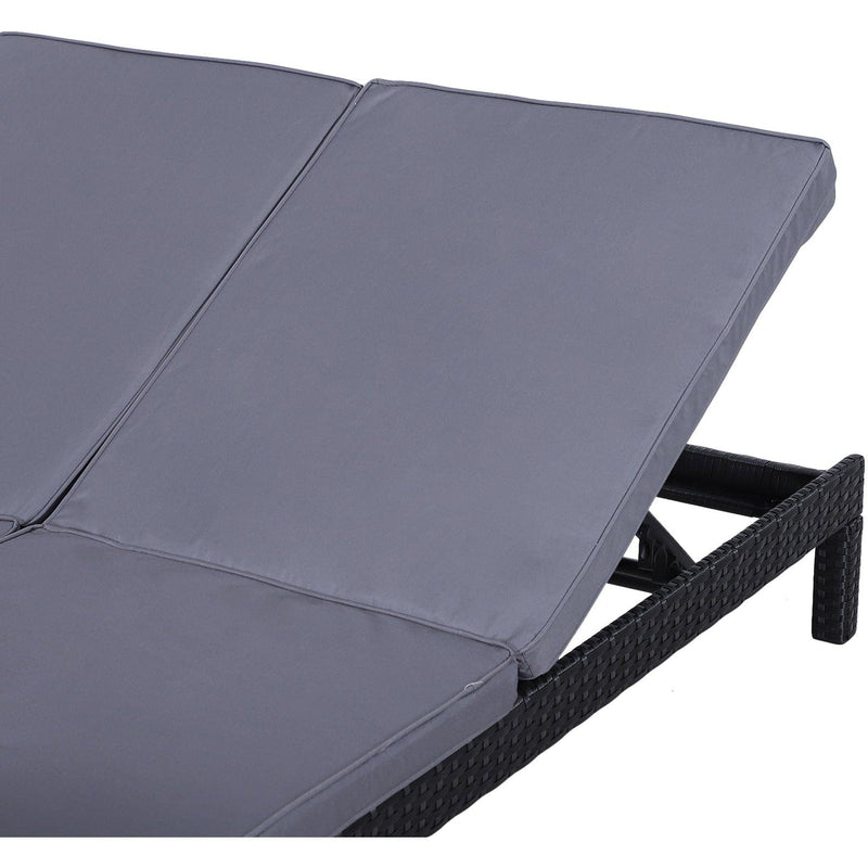 Double Rattan Sun Lounger