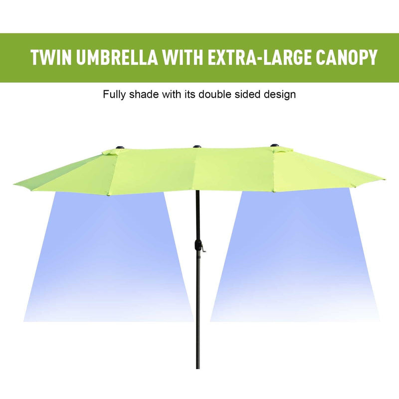 4.6m Large Garden Parasol, Double Sided, No Base