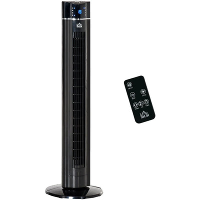 42" Anion Tower Fan with Remote, 3 Speed, Oscillation, Black Homcom
