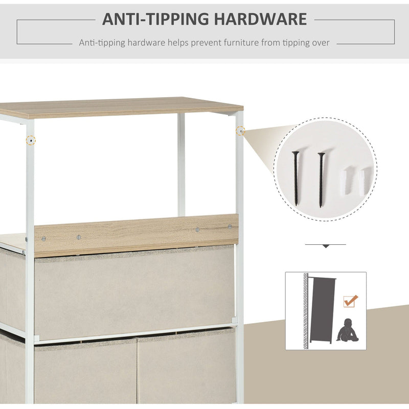 4 Drawer Fabric Bin Cabinet, Storage, Living Room/Bedroom