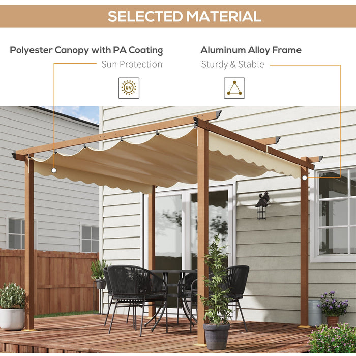 3m x 3m Pergola Canopy with Retractable Roof