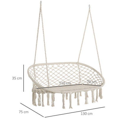 Hammock Chair With Metal Frame, Large Cushioned Seat Outsunny