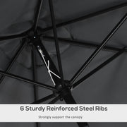 3x2m Stylish Patio Parasol Rectangular - Black Outsunny