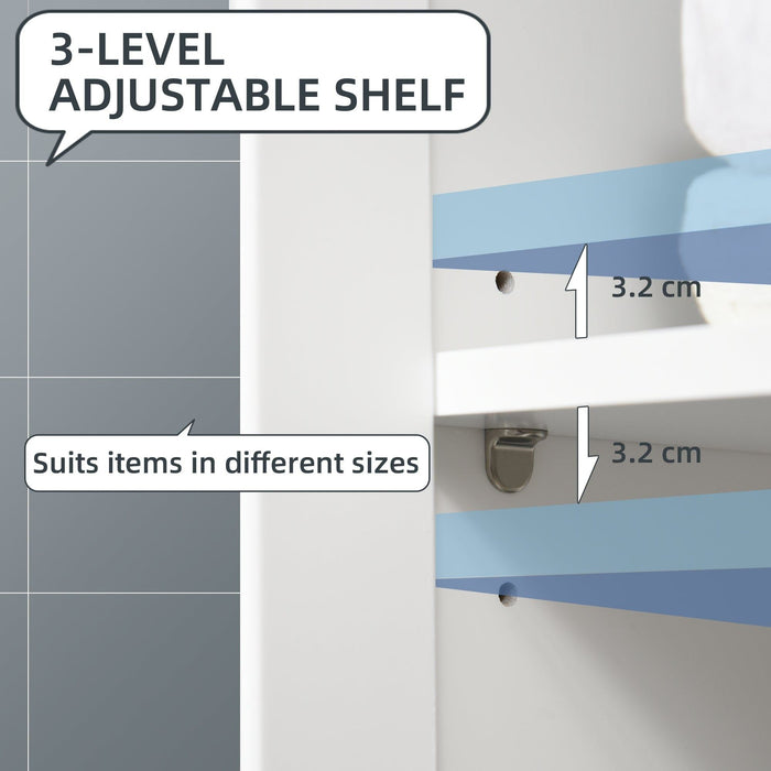 Small White Bathroom Cupboard - 80H x 60W x 30Dcm