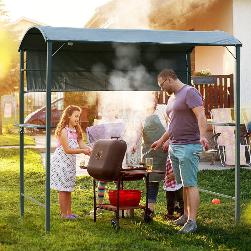 Metal Frame Outdoor BBQ Canopy, Grey