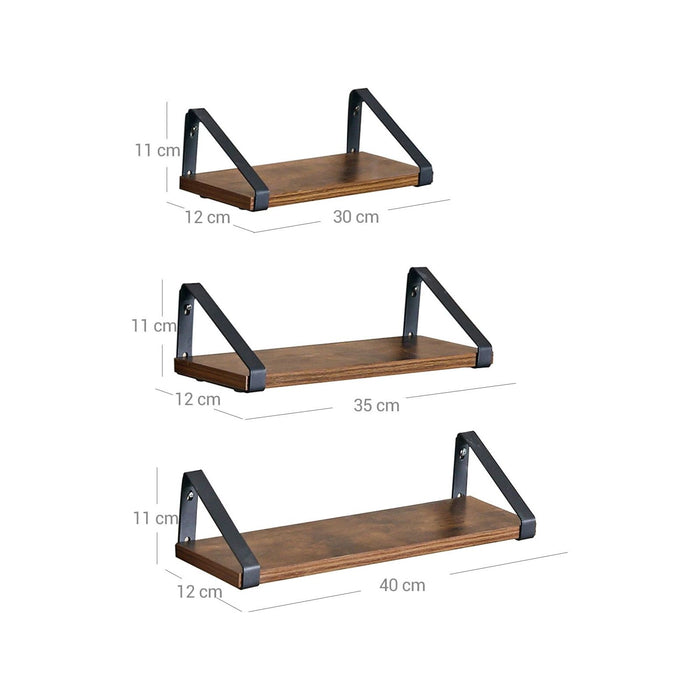 Vasagle Industrial Style Floating Shelves 3 Pack
