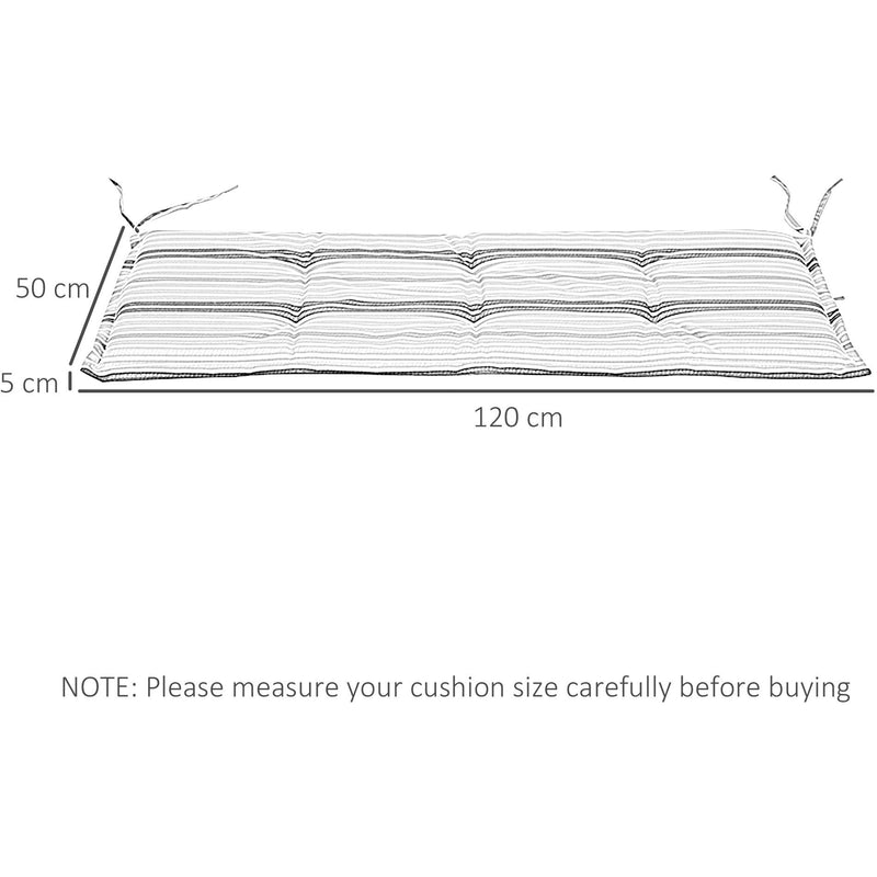 2pc Blue Striped Bench Swing Cushion Set, 120x50cm