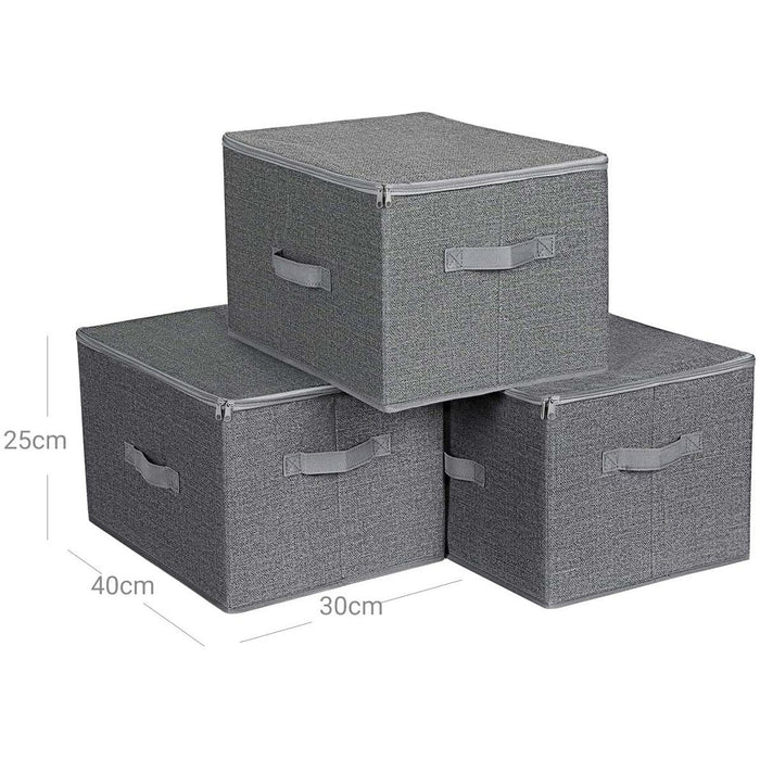 Foldable Storage Basket Bins (Set of 3) Grey