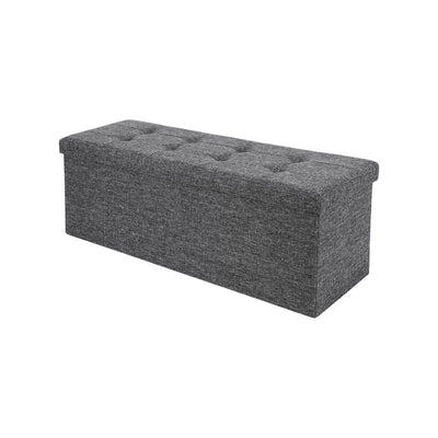 Songmics Grey Fabric Ottoman With Lid Songmics