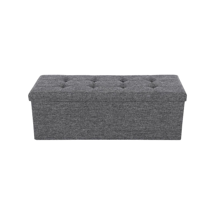 Songmics Grey Fabric Ottoman With Lid