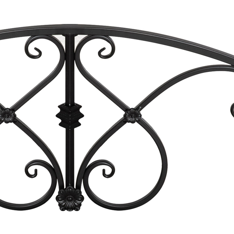 Outsunny 102L x 48W x 49H Classic Metal Garden Bridge with Safety Railings Arc Footbridge Decorative Pond  for Backyard Creek Stream, Black Outsunny