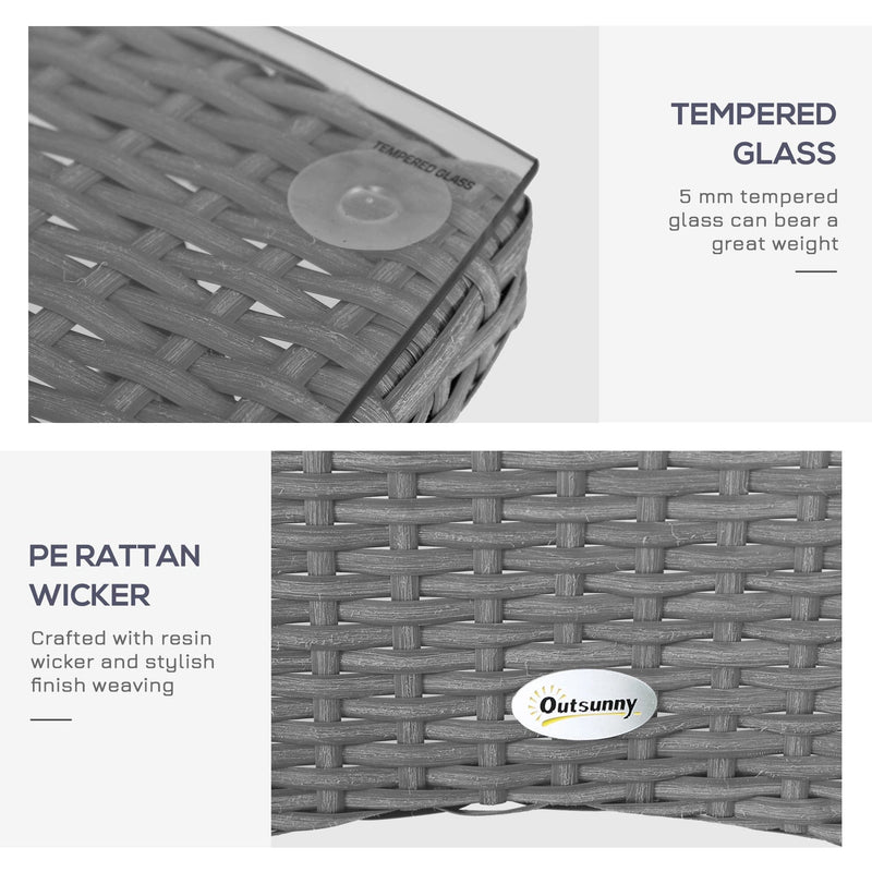 3 Piece Rattan Bistro Set with Companion Chair & Table