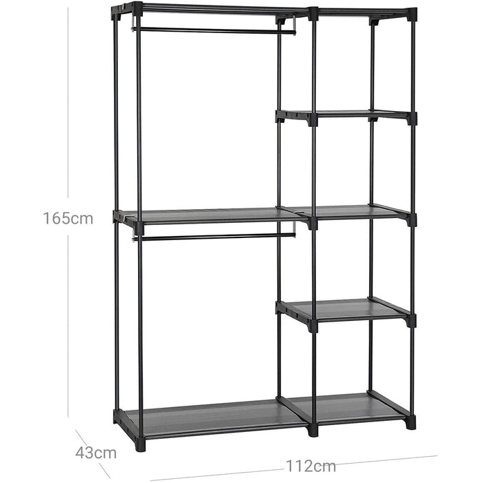 Freestanding Wardrobe Organiser, 43 x 112 x 165 cm, Black