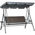 3 Seater Rattan Swing Seat With Canopy Outsunny