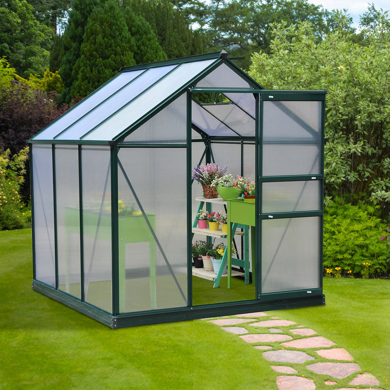 Polycarbonate Greenhouse, Walk In, Galvanised Frame, Clear