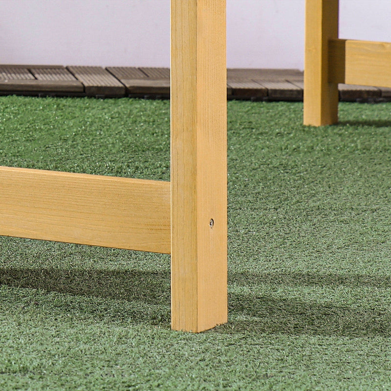 Wooden 2 Seater Garden Bench with Armrests Outsunny
