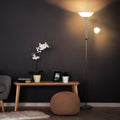 Modern Reading Floor Lamp, 2 Adjustable Heads, Steel Homcom