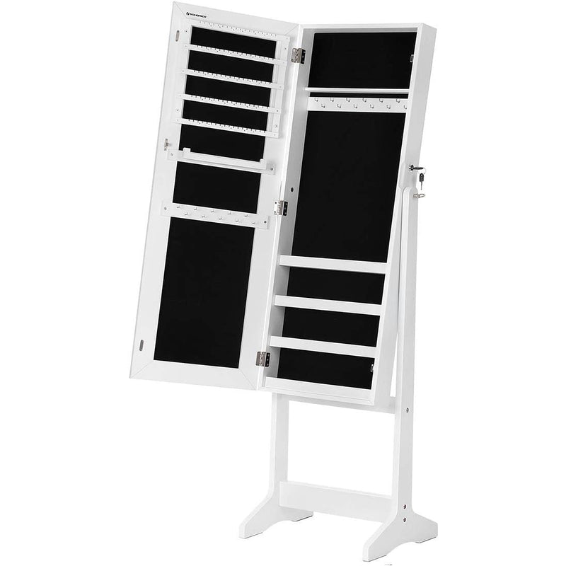 White Full Length Mirrored Jewellery Cabinet by Songmics