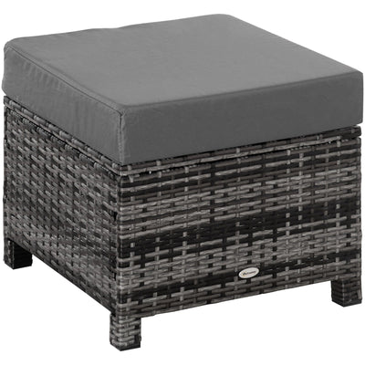 Patio Furniture Footstool With Cushion for Outdoor, 50cm Outsunny