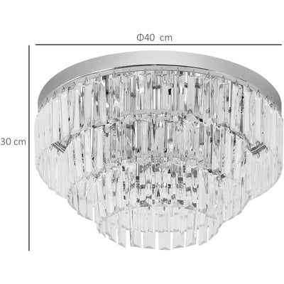 7-Light Modern Crystal Ceiling Lamp Homcom