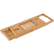 Extendable Bamboo Bath Caddy, 75-109L x 23.5W cm Homcom