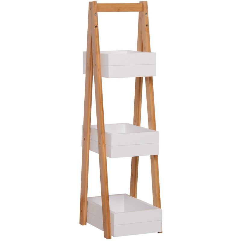 Freestanding Shower Caddy, 3-Tier, A-Frame, Bamboo