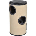 Beige/Grey Plush Cat Tree, D38x70H cm Pawhut