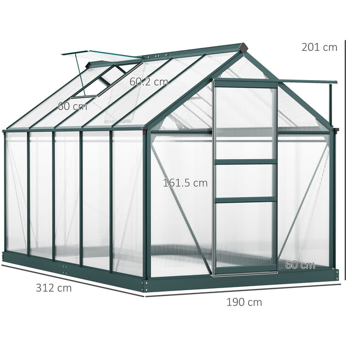 Large Walk In Greenhouse, Aluminium Frame, Sliding Door