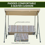 3 Seat Garden Swing Chair With Canopy Outsunny