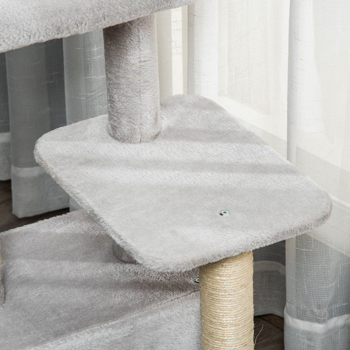 Cat Tree Tower, Sisal Post, Massage Toy, 48x48x80cm, Grey