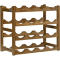 4-Tier Brown Bamboo Wine Rack for 16 Bottles Homcom