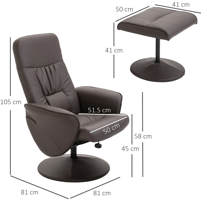 Brown Executive Lounge Chair & Footstool
