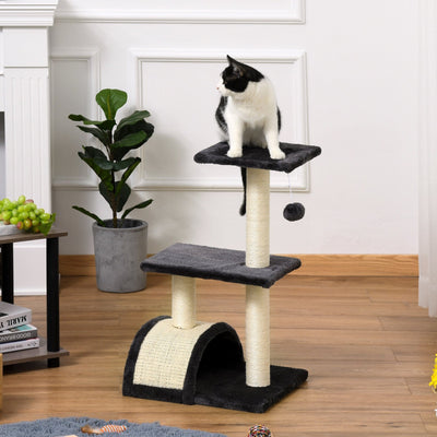 72cm Cat Tree, Climbing Centre, Sisal Post, Arc Perch, Grey Pawhut