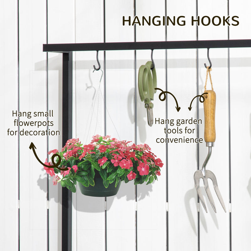 3 Tiered Plant Stand with Hanging Hooks for Indoor/Outdoor