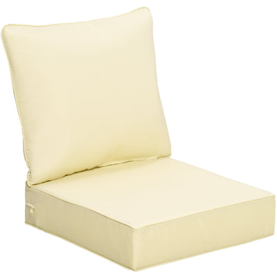 Thick Chair Cushions Outdoor - Cream Outsunny