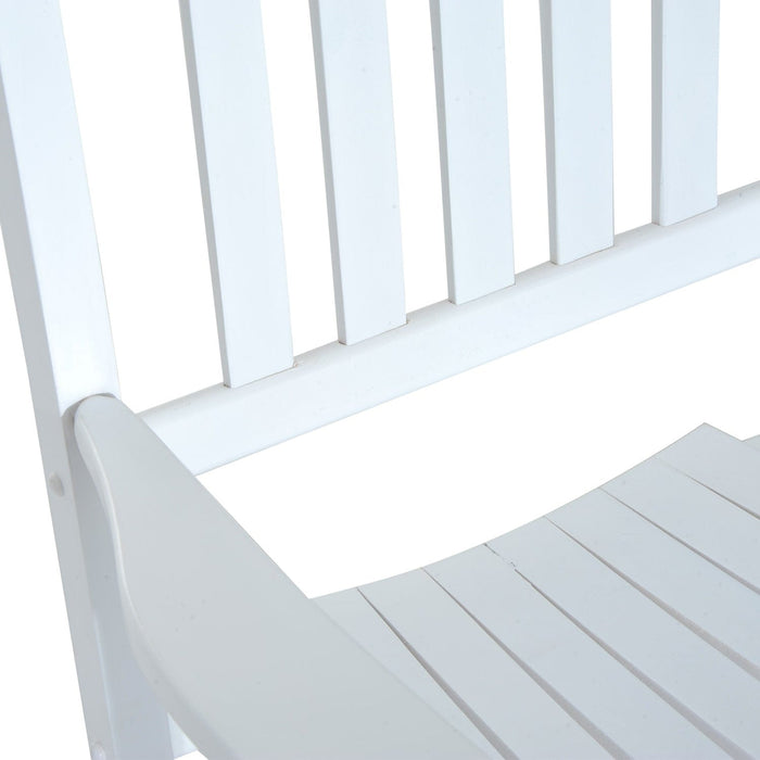 White Wooden Porch Rocking Chair