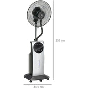 Misting Pedestal Fan, Mosquito Killer, 3.1L Tank, Black Homcom