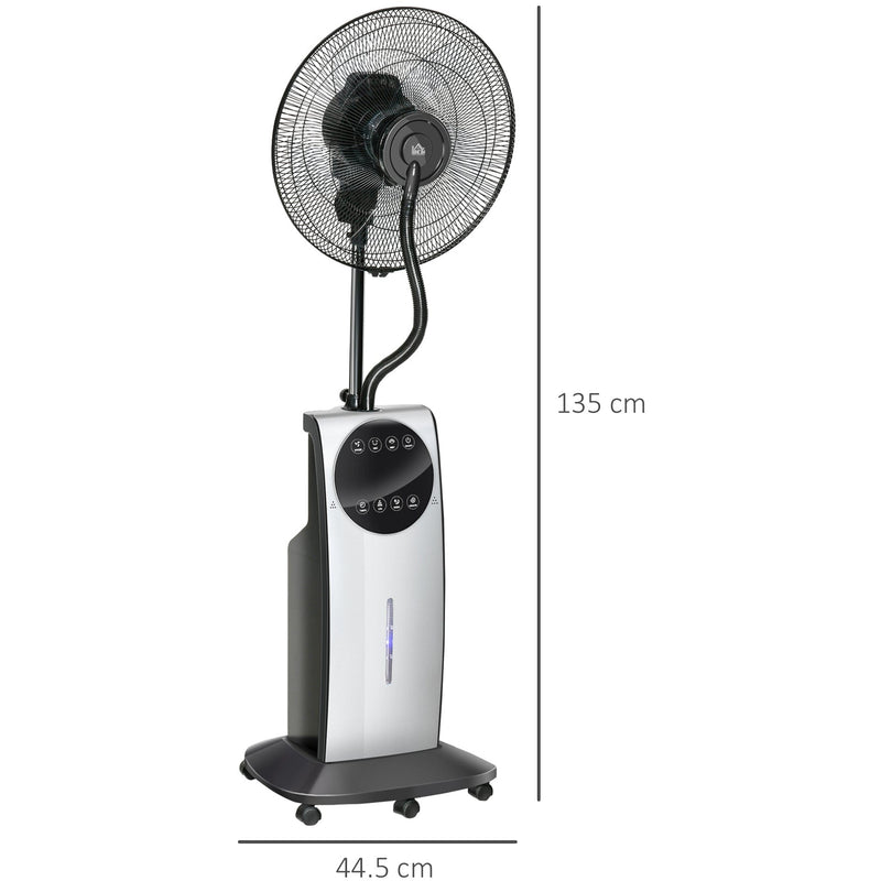 Misting Pedestal Fan, Mosquito Killer, 3.1L Tank, Black Homcom