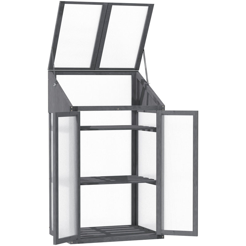 Small Wooden Greenhouse, Polycarbonate, 70x50x120cm