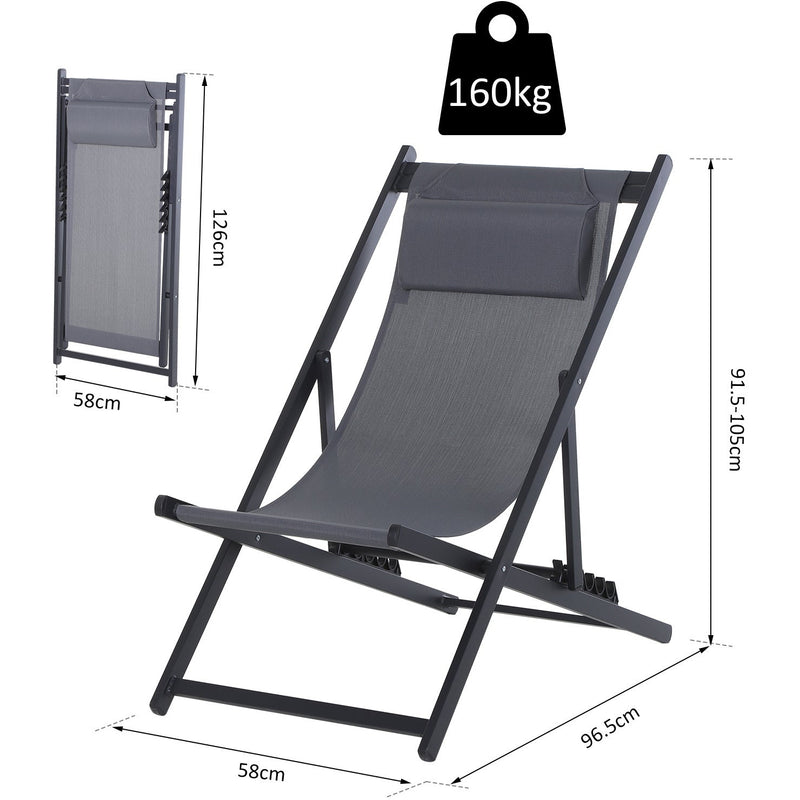 Folding Wooden Deck Chairs, Set of 2