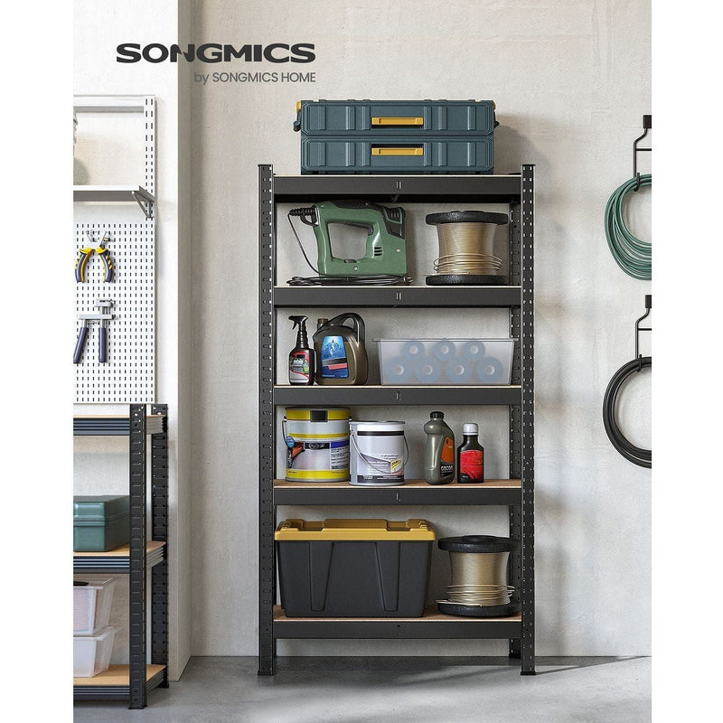 Metal Shelves For Garage 75x30x150cm Black by Songmics