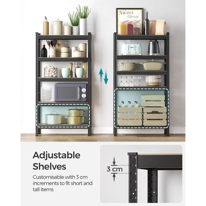 Metal Shelves For Garage 75x30x150cm Black by Songmics